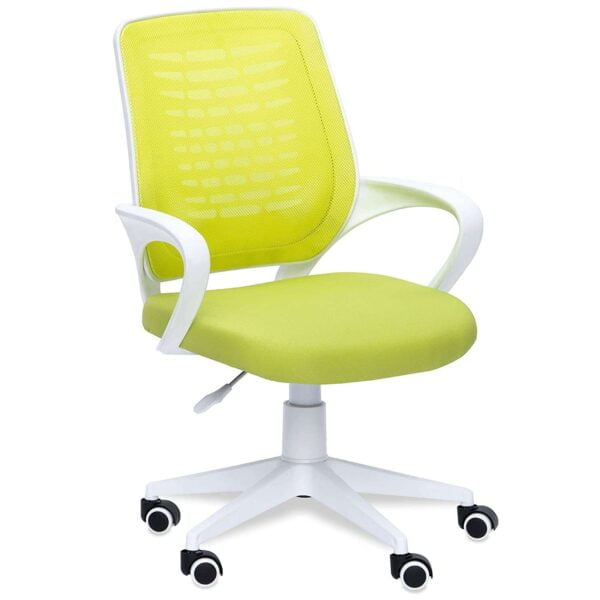 805 Mesh Back Ergonomic Chair | White Frame, Study/Desk/Home Office Chair (Green ) 6 805 Mesh Back Ergonomic Chair | White Frame, Study/Desk/Home Office Chair (Green )