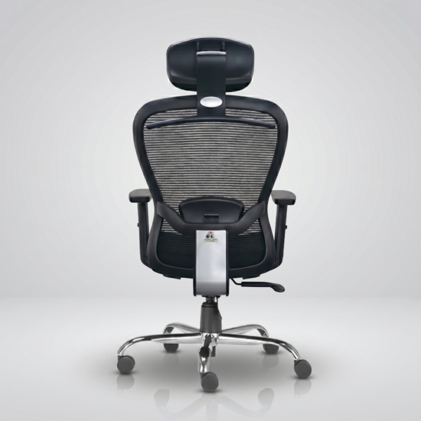 Side view of C118 Hanger chair showing the adjustable lumbar support and Synchro-Tilt mechanism.