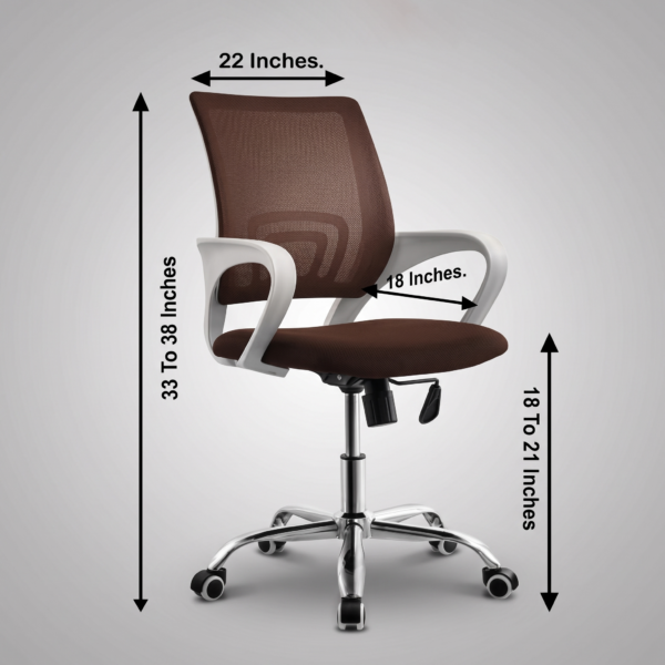 C130 Max ergonomic mesh chair in earth-tone brown color option, perfect for matching warm wooden home office and study desk decor.