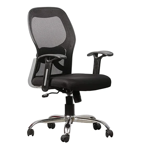 C91- Matrix Medium Back Home Office Chair In Black Mesh And Chrom Finish Metal Base