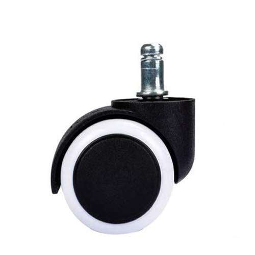 Nylon Castor Pin Type Revolving Chair Wheel (Black and White, 50mm) -Set of 5