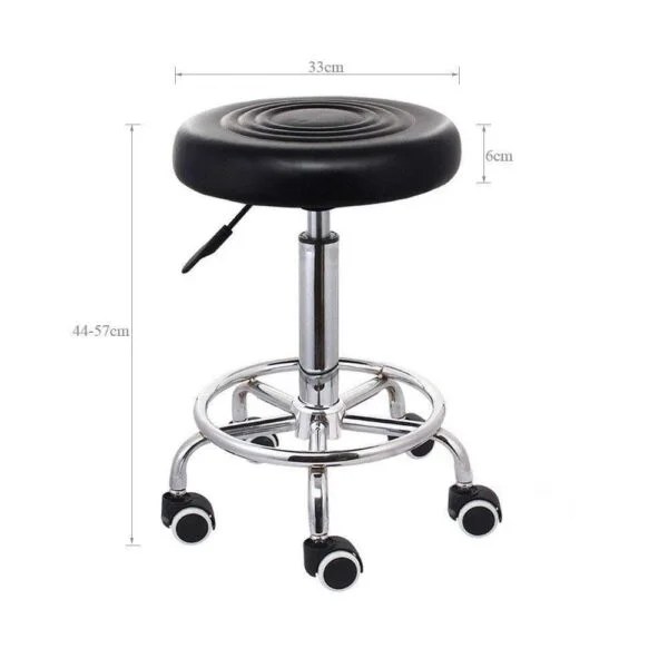 BS14  Height Adjustable (18-22 Inches) Stool with Caster Wheels for Doctor, Kitchen, Office, Cafeteria, Bar (Black, 1 Pc)
