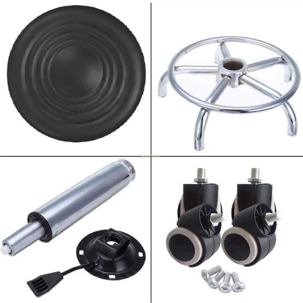 BS14  Height Adjustable (18-22 Inches) Stool with Caster Wheels for Doctor, Kitchen, Office, Cafeteria, Bar (Black, 1 Pc)