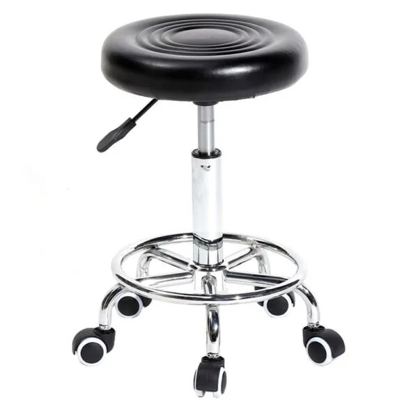 BS14  Height Adjustable (18-22 Inches) Stool with Caster Wheels for Doctor, Kitchen, Office, Cafeteria, Bar (Black, 1 Pc)