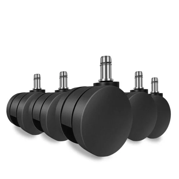 CW07  Set of 5 Heavy-Duty 60mm Nylon Office Chair Wheels (Black)
