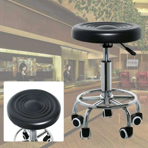 BS14  Height Adjustable (18-22 Inches) Stool with Caster Wheels for Doctor, Kitchen, Office, Cafeteria, Bar (Black, 1 Pc)