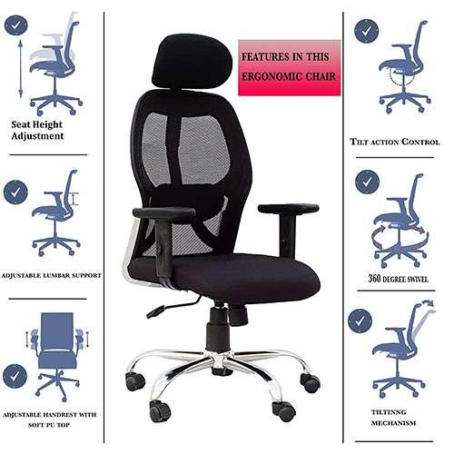 Office chair best sale with back adjustment