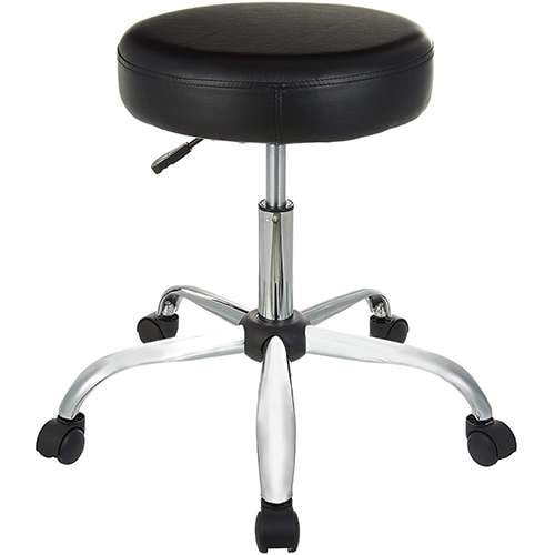 B11 Height Adjustable Office Bar Kitchen Stool with Bonded Leather Upholstery Black The Chair House