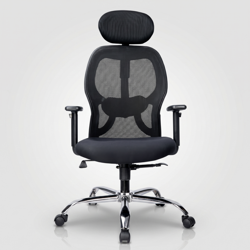 C138 Matrix heavy-duty chrome 5-star base with smooth-rolling casters and 150kg weight capacity.