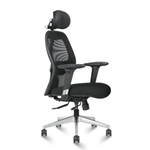 C12 – ILTON High Back Ergonomic Mesh Home & Office High Back 2D Padded Adjustable Chair Aluminum Base (Black Colour)