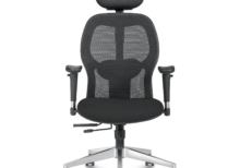 C12 – ILTON High Back Ergonomic Mesh Home & Office High Back 2D Padded Adjustable Chair Aluminum Base (Black Colour)