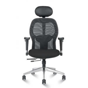 C12 – ILTON High Back Ergonomic Mesh Home & Office High Back 2D Padded Adjustable Chair Aluminum Base (Black Colour)