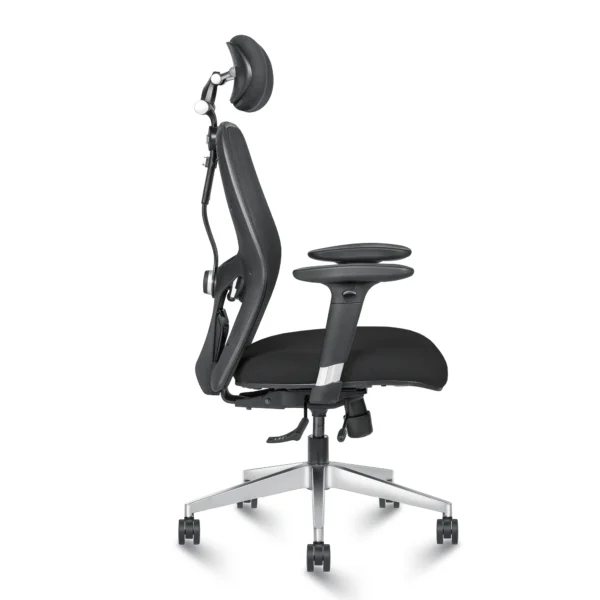 C12 – ILTON High Back Ergonomic Mesh Home & Office High Back 2D Padded Adjustable Chair Aluminum Base (Black Colour)