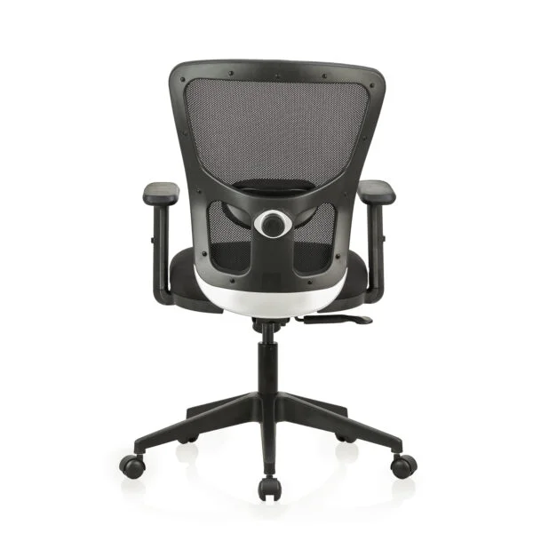 C101 - JazZ Ergonomic Mesh Mid-Back Revolving Chair with Nylon Base & Adjustable Armrests