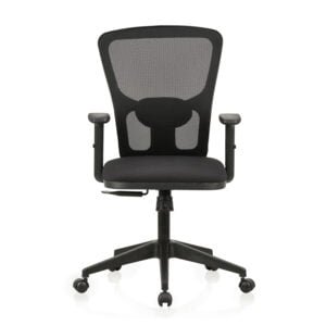 C101 - JazZ Ergonomic Mesh Mid-Back Revolving Chair with Nylon Base & Adjustable Armrests