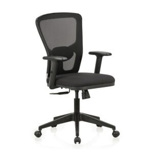 C101 - JazZ Ergonomic Mesh Mid-Back Revolving Chair with Nylon Base & Adjustable Armrests