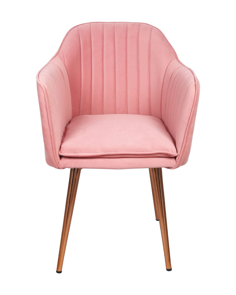 Lining Lounge Chair Pink Velvet Rose Gold Lag