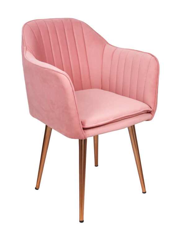 Lining Lounge Chair Pink Velvet Rose Gold Lag