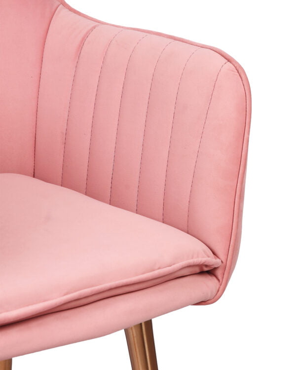 Lining Lounge Chair Pink Velvet Rose Gold Lag