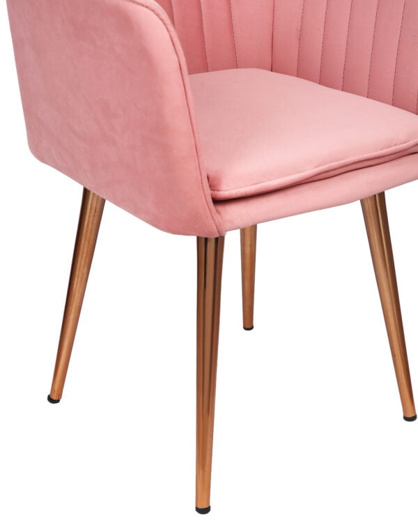 Lining Lounge Chair Pink Velvet Rose Gold Lag