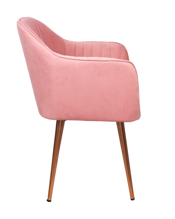 Lining Lounge Chair Pink Velvet Rose Gold Lag