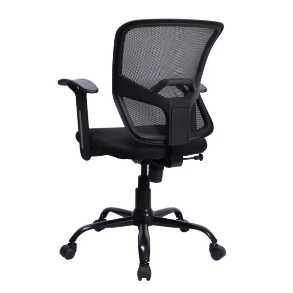 C133- Noble Sliver Handle Mesh Mid-Back Revolving Chair with Metal Base & Fix Armrests