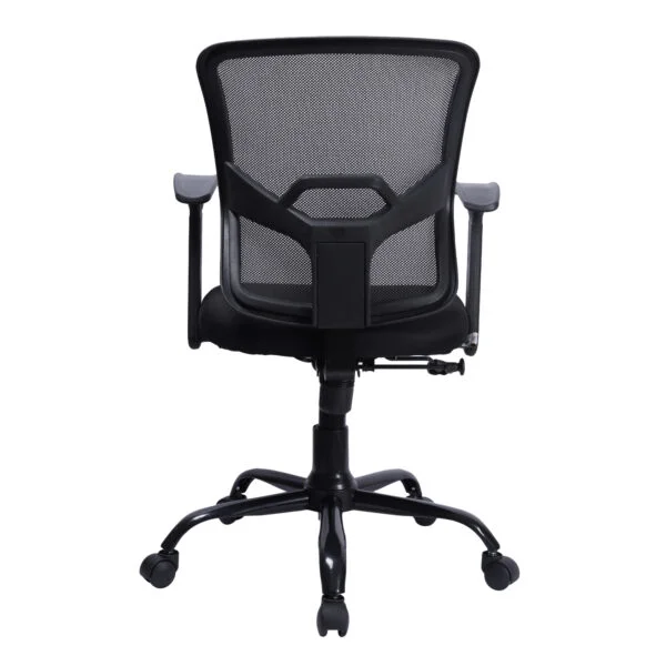 C133- Noble Sliver Handle Mesh Mid-Back Revolving Chair with Metal Base & Fix Armrests