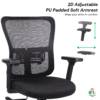 C150- Amco Medium Back Office Chair Executive with Synchro Mechanism, Multi Locking, and PU Soft Pad with Slider Arm Rest (Black) with our 3-year warranty, backed by our trusted brand