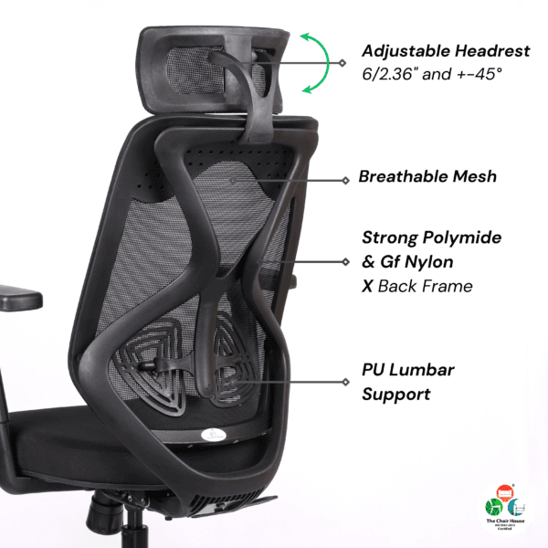 C151- Argon High Back Ergonomic Back Office Chair Executive with Synchro Mechanism, Multi Locking, and PU Soft Pad with Slider Arm Rest (Black) Premium Assurance: Our products are backed by a 3-year warranty against any manufacturing defects.