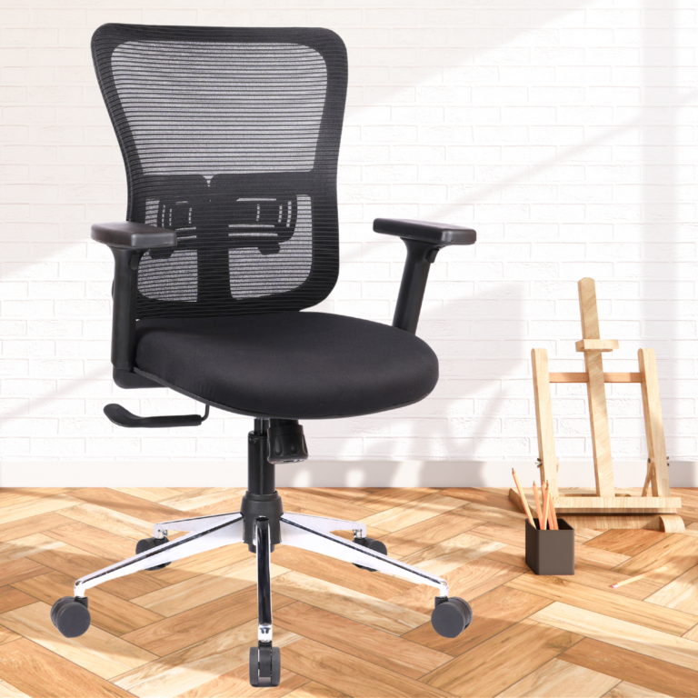 C150- Amco Medium Back Office Chair Executive with Synchro Mechanism, Multi Locking, and PU Soft Pad with Slider Arm Rest (Black) with our 3-year warranty, backed by our trusted brand