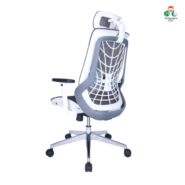 C125 - Zooper Hight Back Chair Imported Ergonomic, Office & Home Chair (Grey & White)