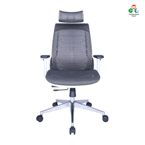 C125 - Zooper Hight Back Chair Imported Ergonomic, Office & Home Chair (Grey & White)