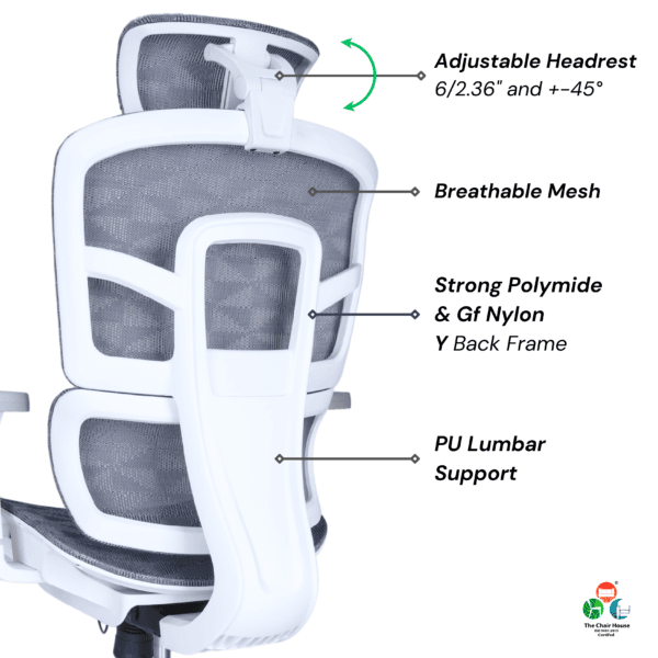 C155- AERO Hight Back Office Chair Imported Ergonomic,Multi lock Mechanism Full mesh with Seat Sliding 3D Armrest & 3D Headrest Aluminum Base with PU Castor wheel