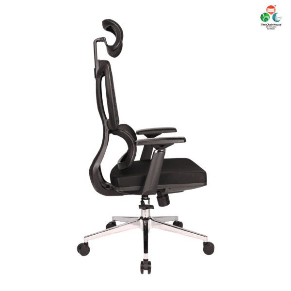 C154- VENZO High Back Ergonomic Mesh Office Chair with Auto Adjustable Lumbar Support, 3D Armrests, Multi-Tilt Lock Mechanism & Strong Chrome Base - (Black)