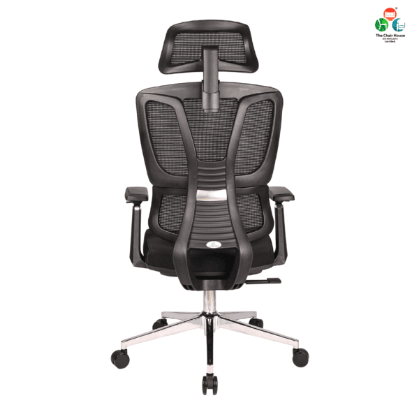 C154- VENZO High Back Ergonomic Mesh Office Chair with Auto Adjustable Lumbar Support, 3D Armrests, Multi-Tilt Lock Mechanism & Strong Chrome Base - (Black)