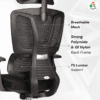 C154- VENZO High Back Ergonomic Mesh Office Chair with Auto Adjustable Lumbar Support, 3D Armrests, Multi-Tilt Lock Mechanism & Strong Chrome Base - (Black)