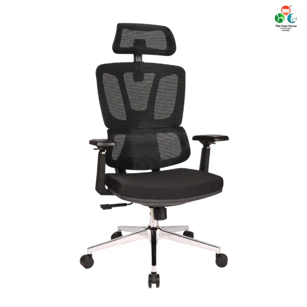 C154- VENZO High Back Ergonomic Mesh Office Chair with Auto Adjustable Lumbar Support, 3D Armrests, Multi-Tilt Lock Mechanism & Strong Chrome Base 5 years warranty 22 C154- VENZO High Back Ergonomic Mesh Office Chair with Auto Adjustable Lumbar Support, 3D Armrests, Multi-Tilt Lock Mechanism & Strong Chrome Base - (Black)