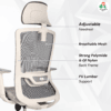 C156 - DELIGHT Hight Back Chair for Office Work at Home, Ergonomic Chair, Computer Chair, 4D Adjustable Arm, 1D Headrest & 2D Lumbar, Spine Support