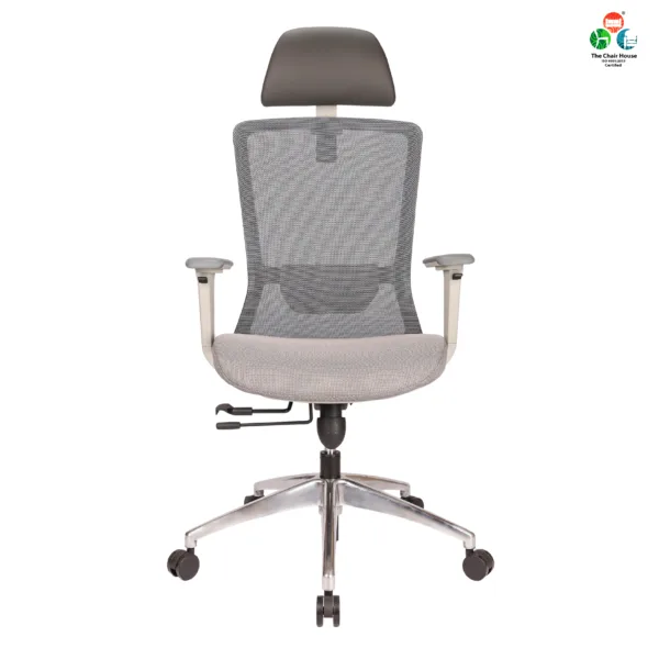 C156 - DELIGHT Hight Back Chair for Office Work at Home, Ergonomic Chair, Computer Chair, 4D Adjustable Arm, 1D Headrest & 2D Lumbar, Spine Support, Multi-Lock Position Bolt with seat Slider, Aluminum Base Korean wired Grey Mesh with Grey Back ( Grey) 16 C156 - DELIGHT Hight Back Chair for Office Work at Home, Ergonomic Chair, Computer Chair, 4D Adjustable Arm, 1D Headrest & 2D Lumbar, Spine Support