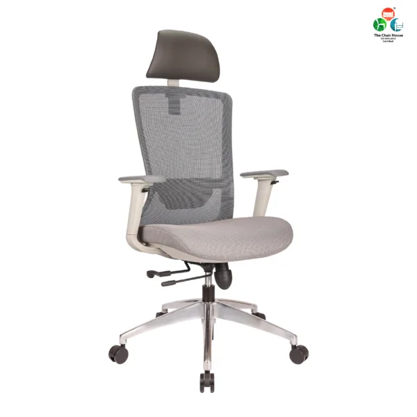 C156 - DELIGHT Hight Back Chair for Office Work at Home, Ergonomic Chair, Computer Chair, 4D Adjustable Arm, 1D Headrest & 2D Lumbar, Spine Support, Multi-Lock Position Bolt with seat Slider, Aluminum Base Korean wired Grey Mesh with Grey Back ( Grey) 20 C156 - DELIGHT Hight Back Chair for Office Work at Home, Ergonomic Chair, Computer Chair, 4D Adjustable Arm, 1D Headrest & 2D Lumbar, Spine Support