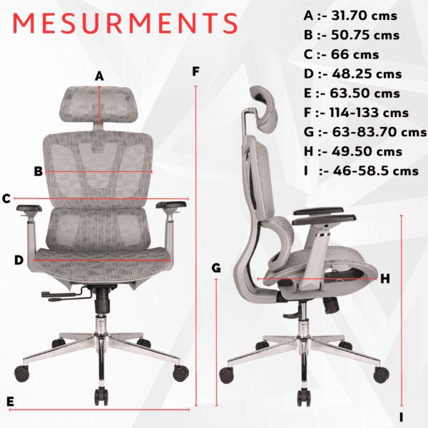 C157 -VENZO PREMIUM High Back Ergonomic Mesh Office Chair Home Computer Chair with Auto Adjustable Lumbar Support, Korean Mesh Seat , 3D Armrests ,1