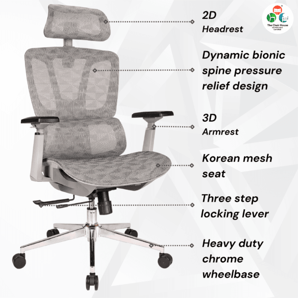 C157 -VENZO PREMIUM High Back Ergonomic Mesh Office Chair Home Computer Chair with Auto Adjustable Lumbar Support, Korean Mesh Seat , 3D Armrests ,1