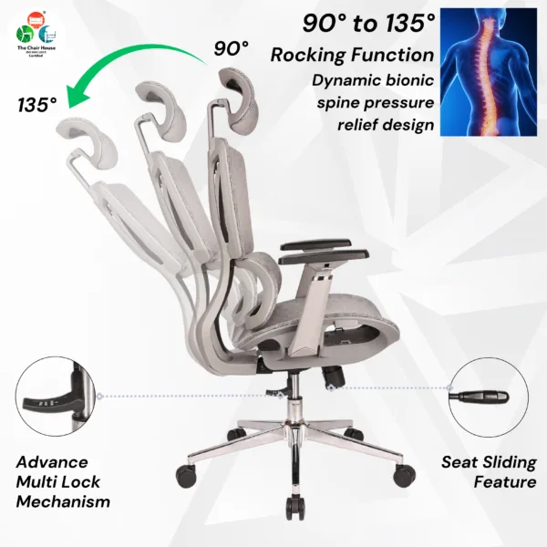 C157 -VENZO PREMIUM High Back Ergonomic Mesh Office Chair Home Computer Chair with Auto Adjustable Lumbar Support, Korean Mesh Seat , 3D Armrests ,1