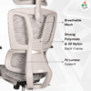 C157 -VENZO PREMIUM High Back Ergonomic Mesh Office Chair Home Computer Chair with Auto Adjustable Lumbar Support, Korean Mesh Seat , 3D Armrests ,1