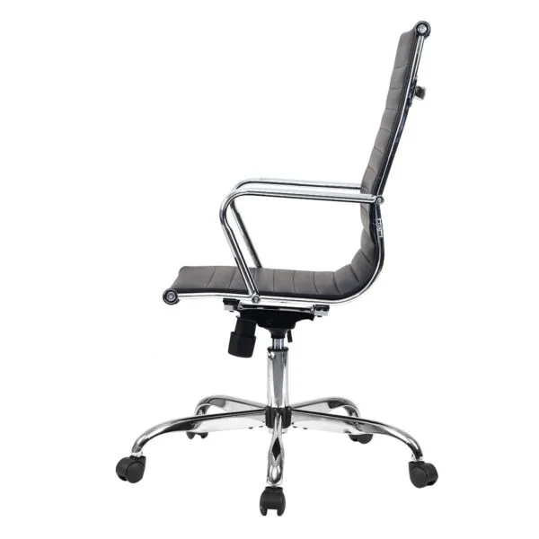 C161 - HEAVY SLIM Hight Back Chair Faux Leather Office Chair/Desk Chair with Arms, Quality Plating, Height Adjustable, Swivel Chair, (Black) Colour 3 Year Warranty