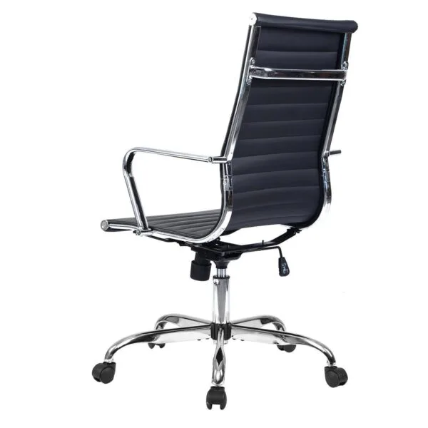 C161 - HEAVY SLIM Hight Back Chair Faux Leather Office Chair/Desk Chair with Arms, Quality Plating, Height Adjustable, Swivel Chair, (Black) Colour 3 Year Warranty