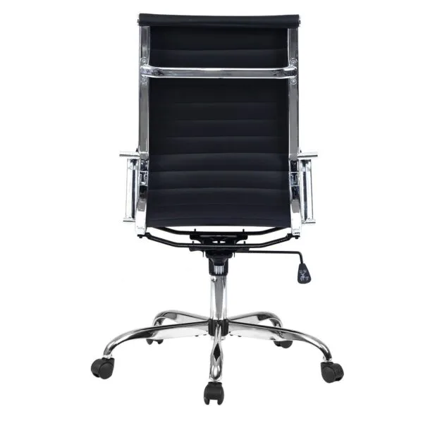 C161 - HEAVY SLIM Hight Back Chair Faux Leather Office Chair/Desk Chair with Arms, Quality Plating, Height Adjustable, Swivel Chair, (Black) Colour 3 Year Warranty
