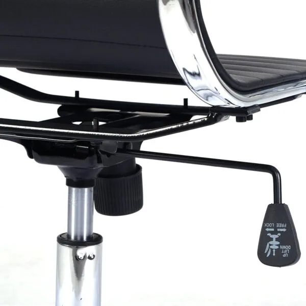 C161 - HEAVY SLIM Hight Back Chair Faux Leather Office Chair/Desk Chair with Arms, Quality Plating, Height Adjustable, Swivel Chair, (Black) Colour 3 Year Warranty