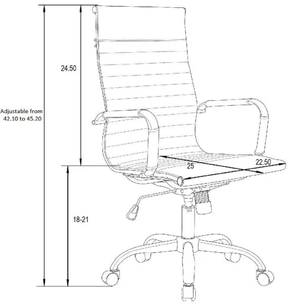 C161 - HEAVY SLIM Hight Back Chair Faux Leather Office Chair/Desk Chair with Arms, Quality Plating, Height Adjustable, Swivel Chair, (Black) Colour 3 Year Warranty