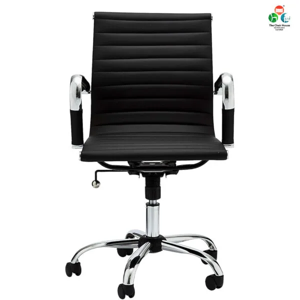 C160 - HEAVY SLIM Medium Back Chair Faux Leather Office Chair/Desk Chair with Arms, Quality Plating, Height Adjustable, Swivel Chair, (Black) Colour 3 Year Warranty 7 C160-HEAVY-SLIM-Medium-Back-Chair-Faux-Leather-Office-ChairDesk-Chair-with-Arms-Quality-Plating-Height-Adjustable-Swivel-Chair-Black-Colour-3-Year-Warranty-scaled.jpg
